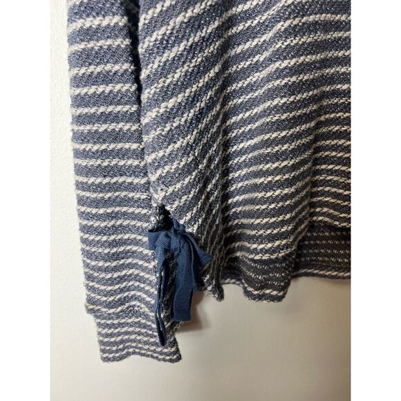 Sundry Blue White Knit Long Sleeve Cotton Top Sz 2 - Picture 3 of 4